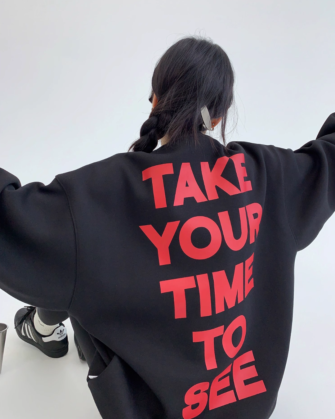 Back Logo Volume Sweat Tops YLS0357