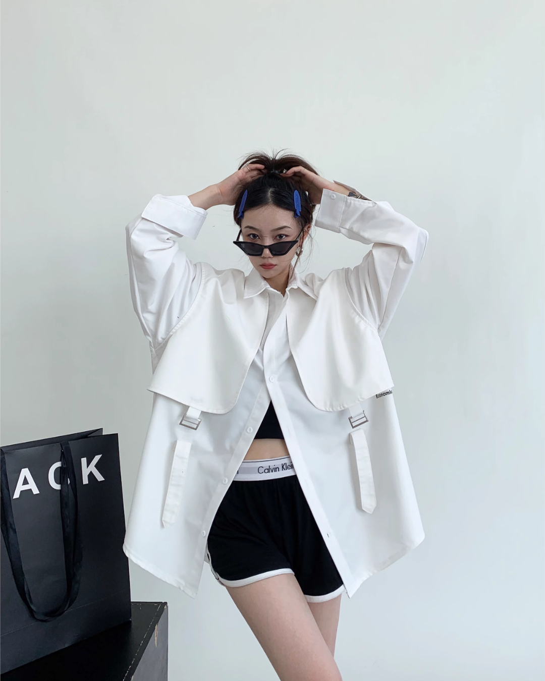 Casual Belt Long Sleeve Shirt YLS0414