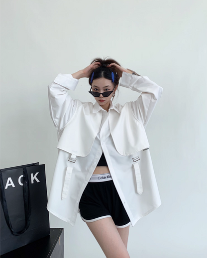 Casual Belt Long Sleeve Shirt YLS0414