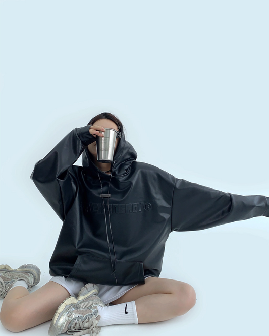 Leather Embossed Logo Hoodie YLS0422