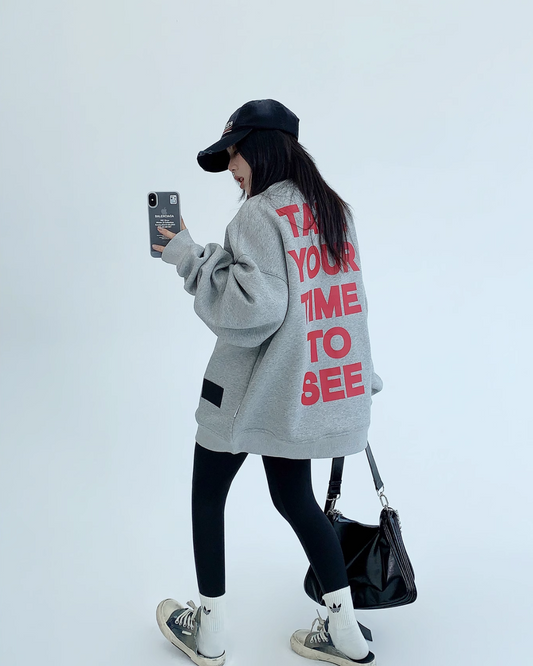 Back Logo Volume Sweat Tops YLS0357