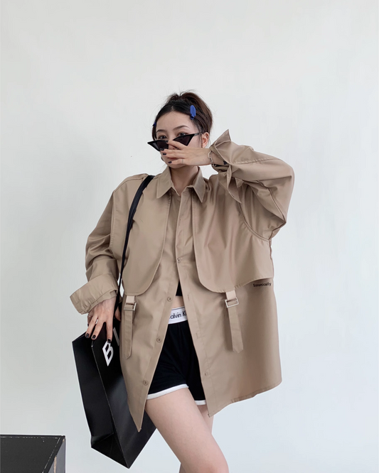 Casual Belt Long Sleeve Shirt YLS0414