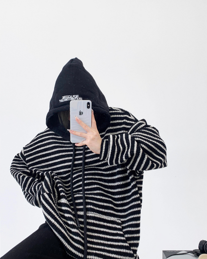 Border Knitted Food Hoodie YLS0423