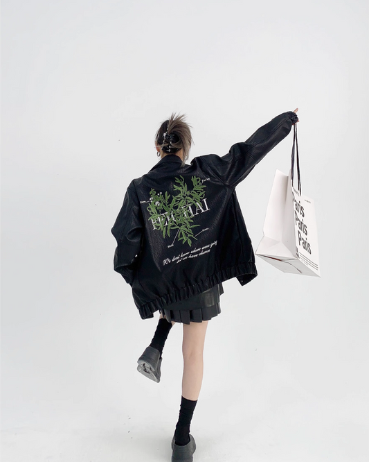Back Design Faux Leather Blouson YLS0383