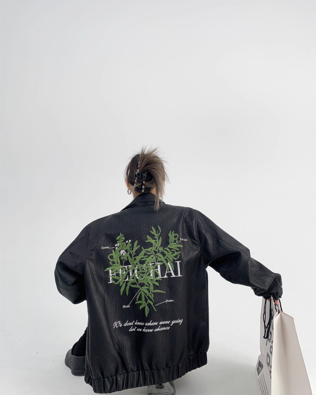 Back Design Faux Leather Blouson YLS0383