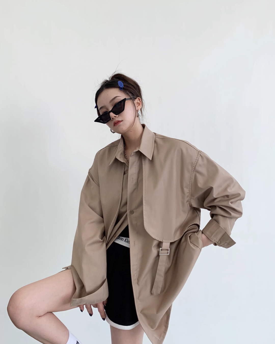 Casual Belt Long Sleeve Shirt YLS0414