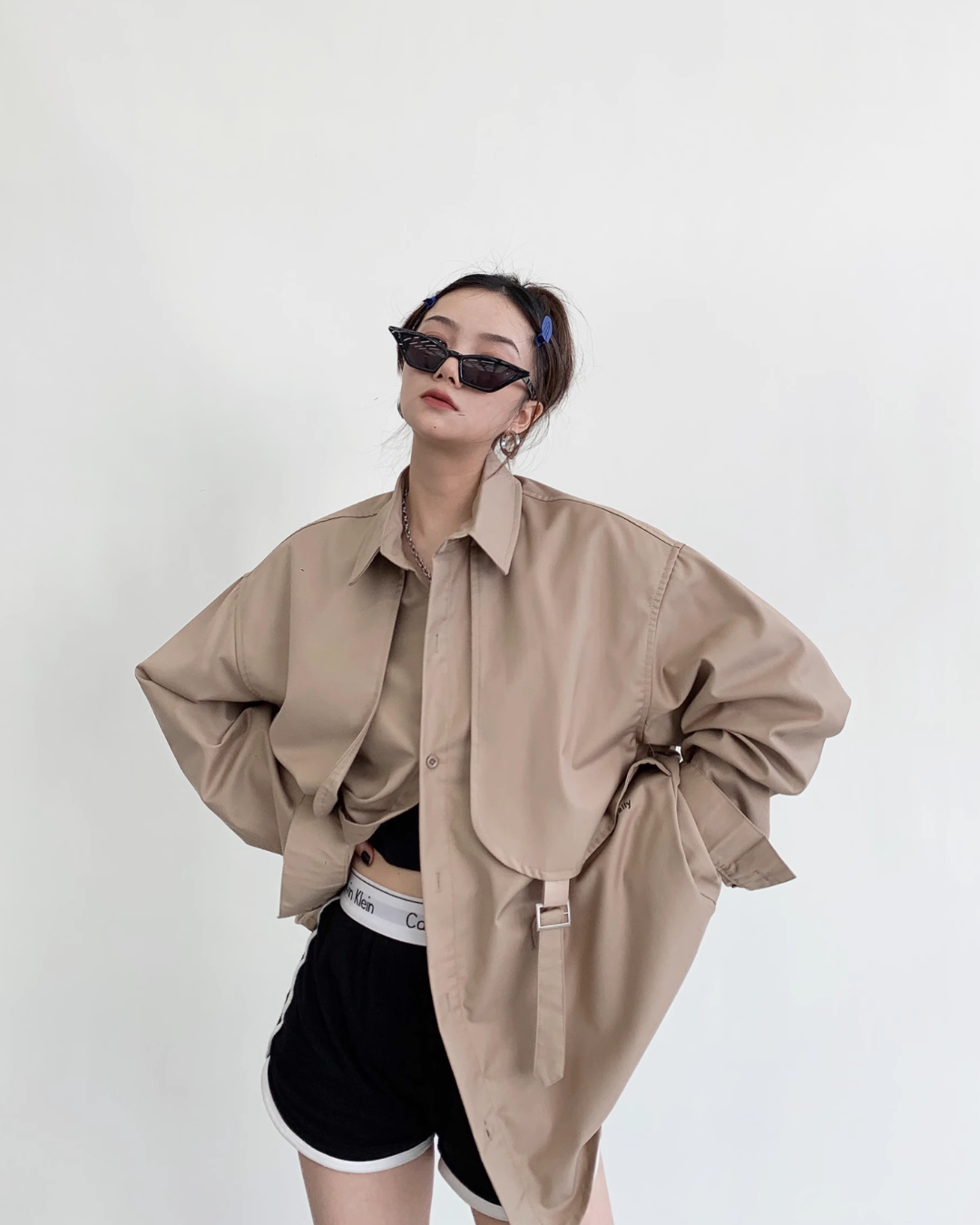 Casual Belt Long Sleeve Shirt YLS0414