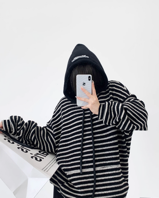 Border Knitted Food Hoodie YLS0423