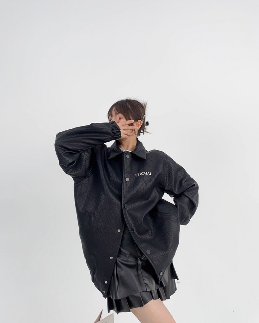 Back Design Faux Leather Blouson YLS0383