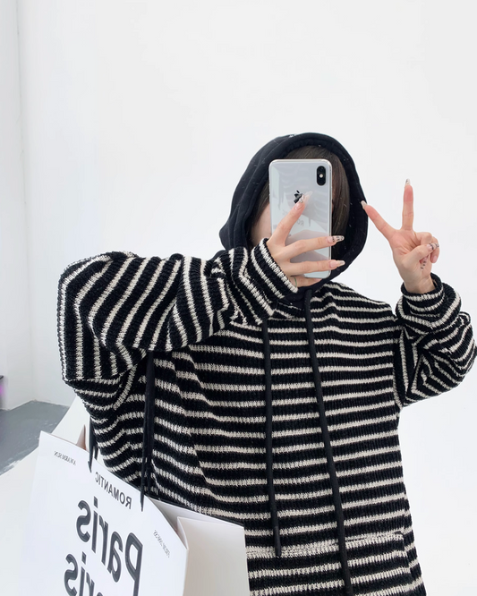 Border Knitted Food Hoodie YLS0423