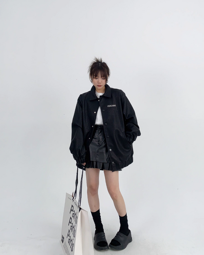 Back Design Faux Leather Blouson YLS0383