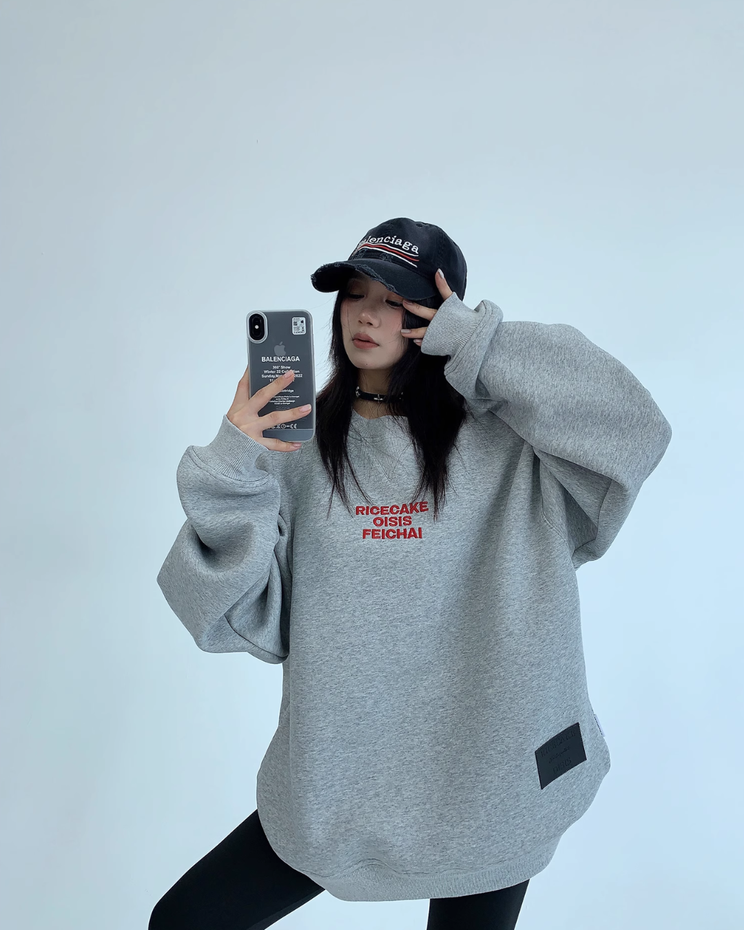Back Logo Volume Sweat Tops YLS0357