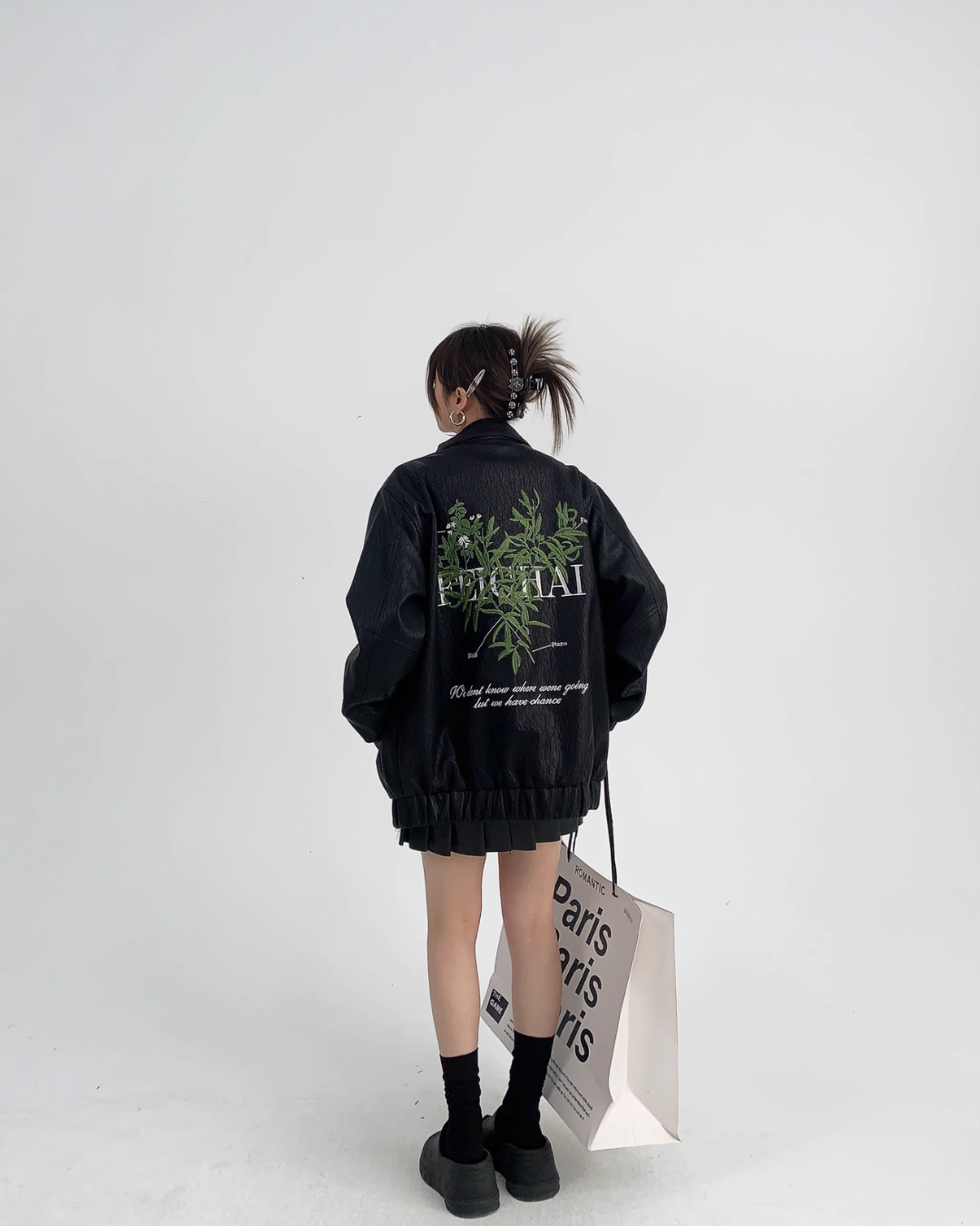 Back Design Faux Leather Blouson YLS0383