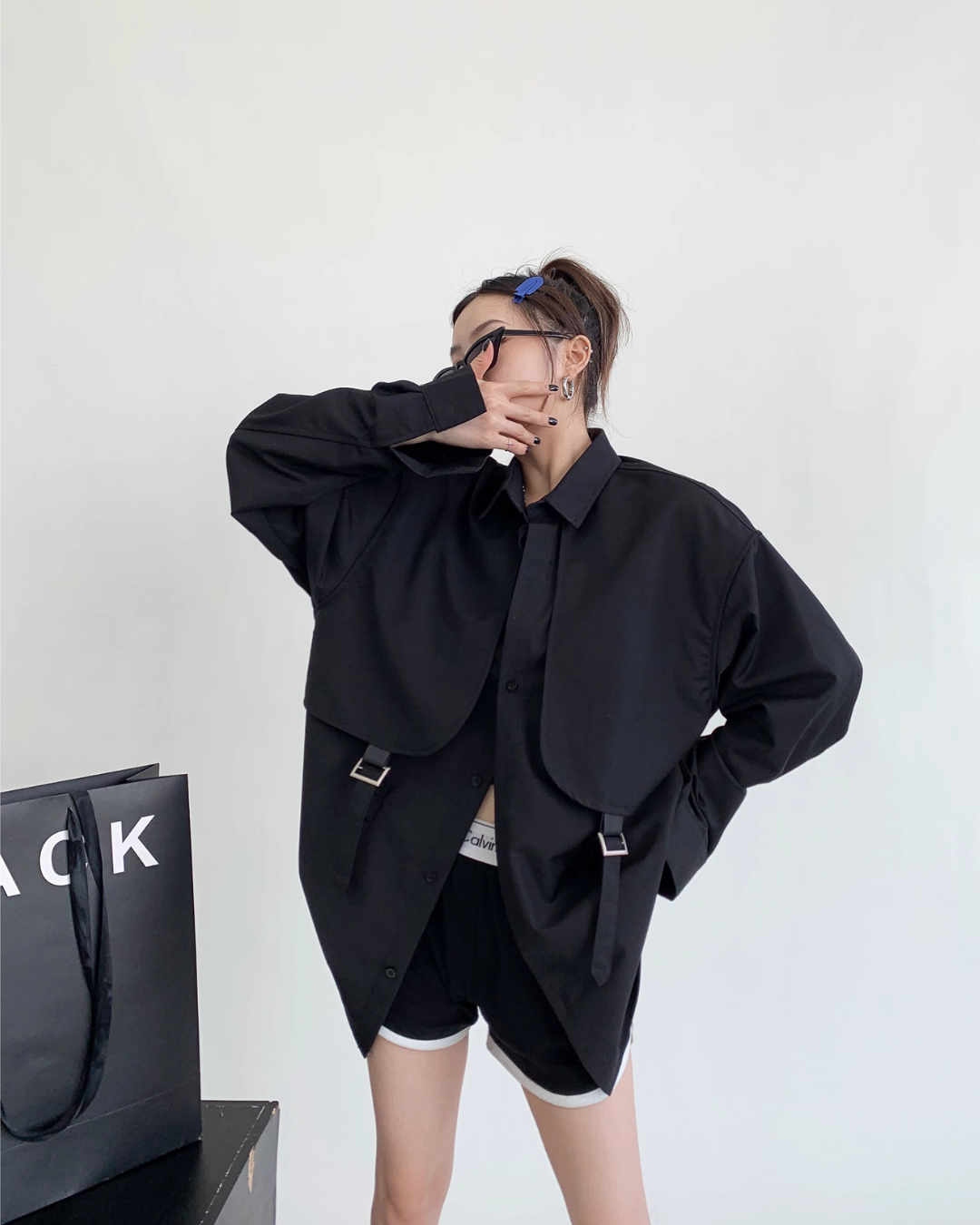Casual Belt Long Sleeve Shirt YLS0414