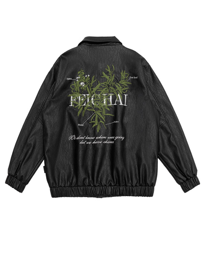 Back Design Faux Leather Blouson YLS0383