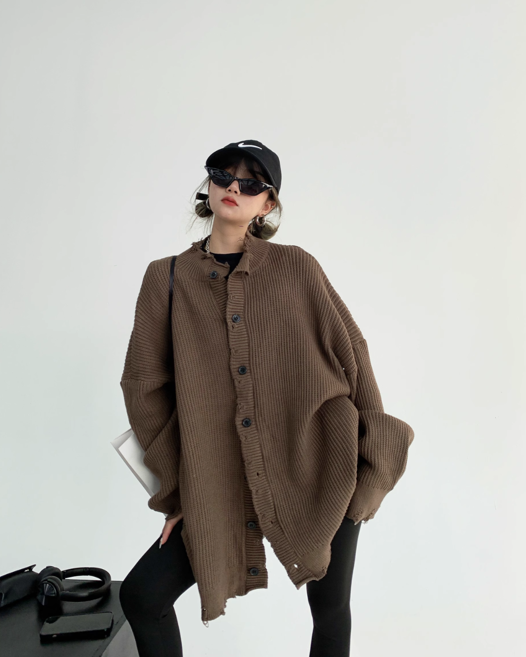 Damaged Knit Cardigan YLS0375