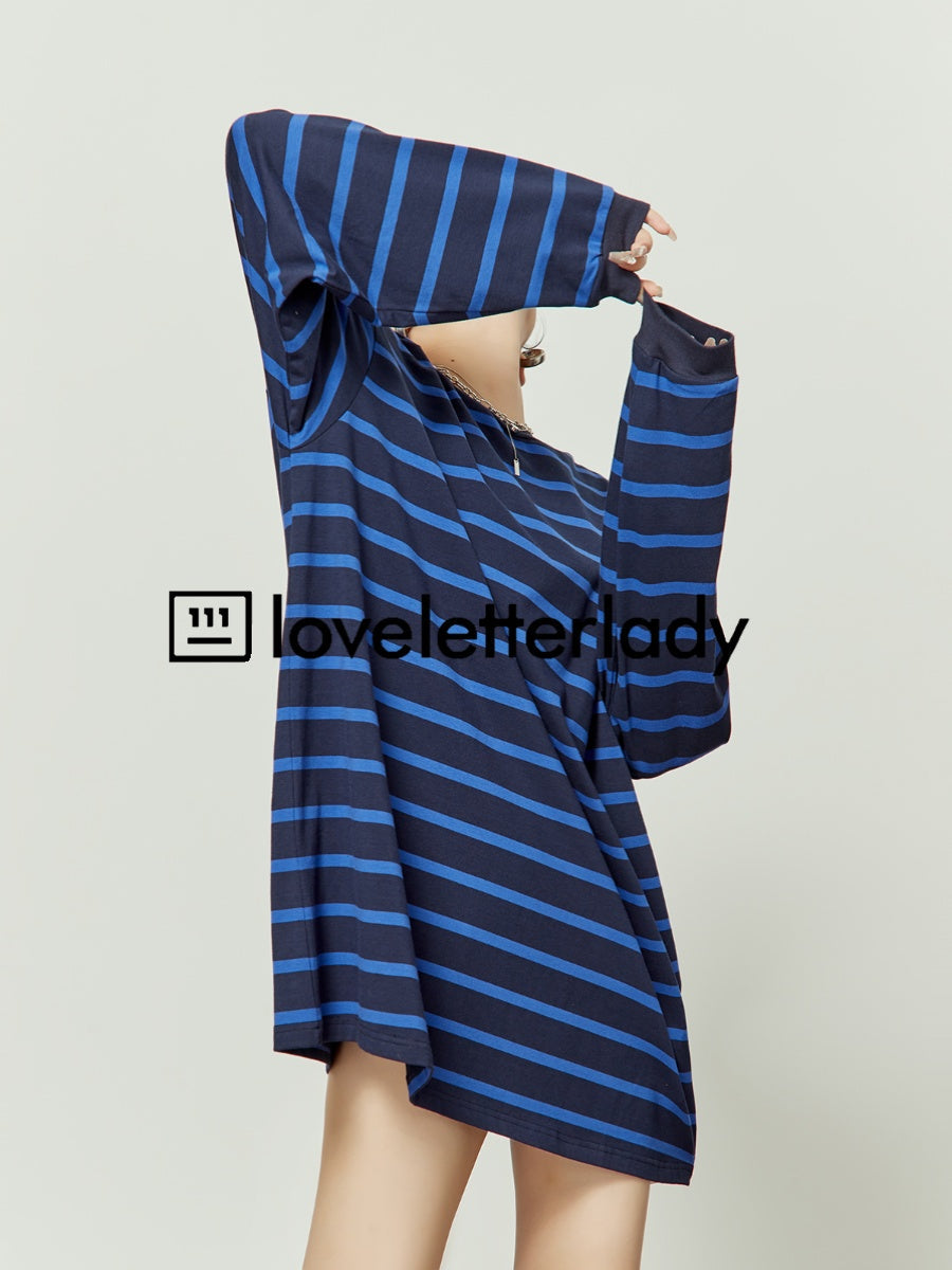 Border Big Long Sleeve T-Shirt LLA0251