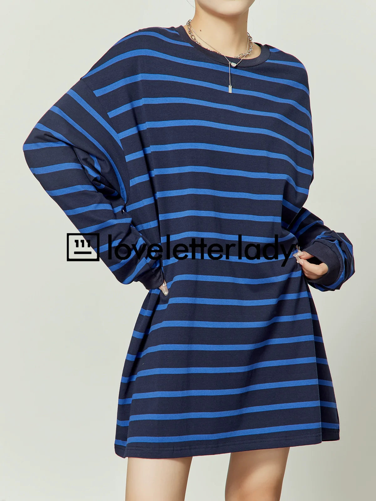 Border Big Long Sleeve T-Shirt LLA0251